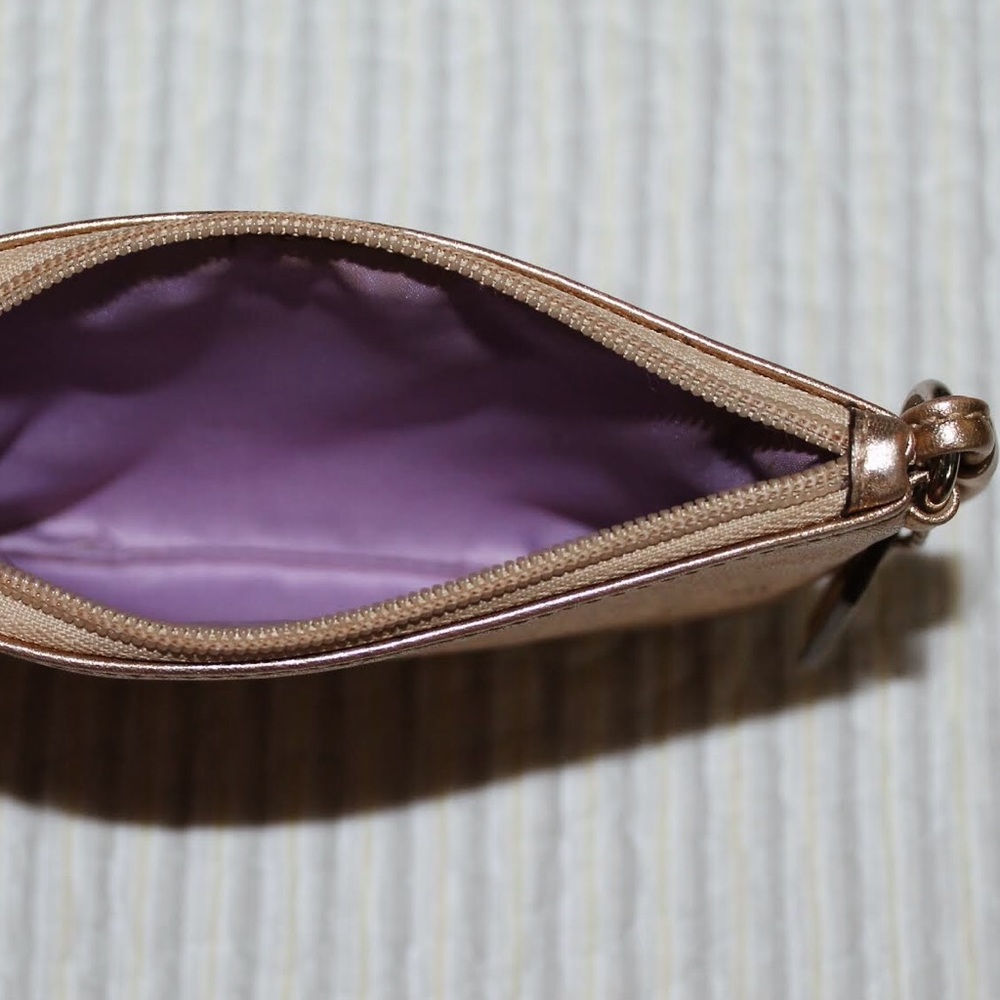 Coach Small Wristlet - Gold with Removable Strap - Picture 4 of 4